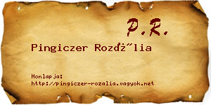 Pingiczer Rozália névjegykártya